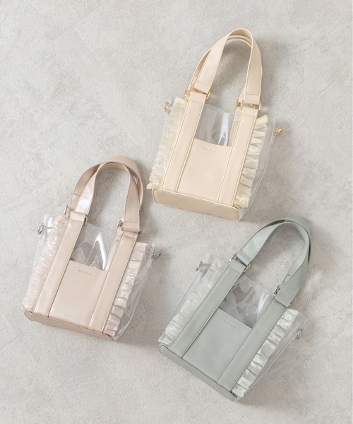 OLIVE des OLIVE（オリーブデオリーブ）の「PVCフリルバック（ショルダーバッグ・レディース・オフホワイト/サックスブルー/ピンク・FREE）」の16枚目の写真