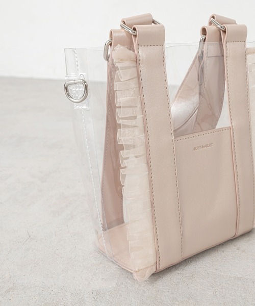 OLIVE des OLIVE（オリーブデオリーブ）の「PVCフリルバック（ショルダーバッグ・レディース・オフホワイト/サックスブルー/ピンク・FREE）」の11枚目の写真