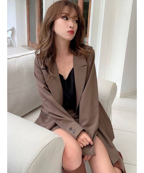 RESEXXY（リゼクシー）の「パイピングポイントジャケット【セットアップ着用可能】（テーラードジャケット・レディース・モカ/その他/その他1・FREE）」の8枚目の写真