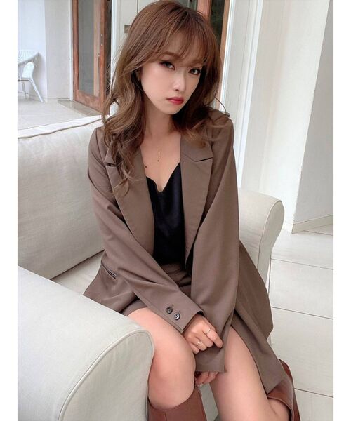 RESEXXY（リゼクシー）の「パイピングポイントジャケット【セットアップ着用可能】（テーラードジャケット・レディース・モカ/その他/その他1・FREE）」の9枚目の写真