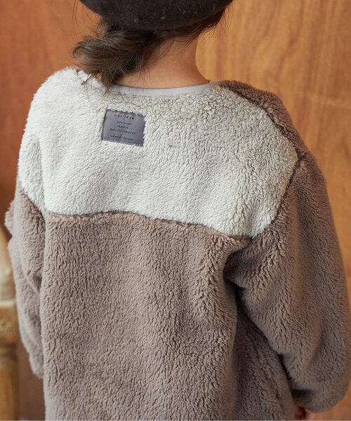apres les cours(アプレレクール)の「ポケット付きファーフリースジャケット(ブルゾン・キッズ・アイボリー/ベージュ/カーキ/ブラウン・130/90/120/100/140/80/110)」の12枚目の写真