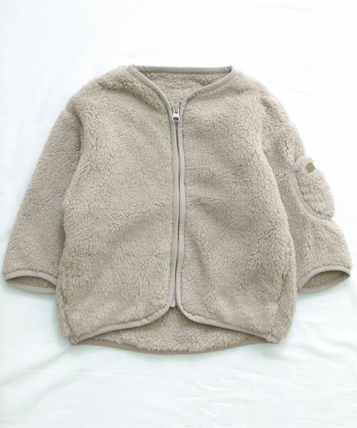 apres les cours(アプレレクール)の「ポケット付きファーフリースジャケット(ブルゾン・キッズ・アイボリー/ベージュ/カーキ/ブラウン・130/90/120/100/140/80/110)」の14枚目の写真