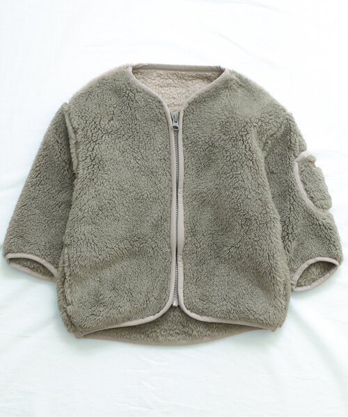 apres les cours(アプレレクール)の「ポケット付きファーフリースジャケット(ブルゾン・キッズ・アイボリー/ベージュ/カーキ/ブラウン・130/90/120/100/140/80/110)」の15枚目の写真