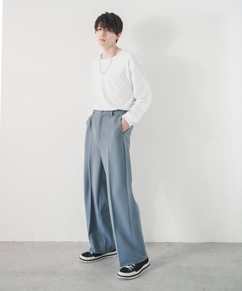 ADAMASTE(アダマスト)の「センタープレスカラーワイドスラックス(スラックス・メンズ・ベージュ/グレイッシュブルー/テラコッタ・SMALL/MEDIUM/LARGE)」の4枚目の写真