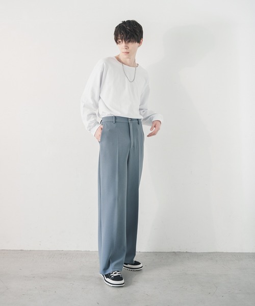 ADAMASTE(アダマスト)の「センタープレスカラーワイドスラックス(スラックス・メンズ・ベージュ/グレイッシュブルー/テラコッタ・SMALL/MEDIUM/LARGE)」の5枚目の写真