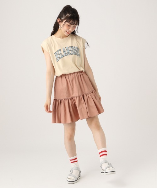 repipi armario(レピピ アルマリオ)の「ティアードミニスカート(スカート・キッズ・ブラック/ピンク/サックスブルー/ブラウン/グレー/チャコールグレー・LARGE/MEDIUM/SMALL)」の8枚目の写真
