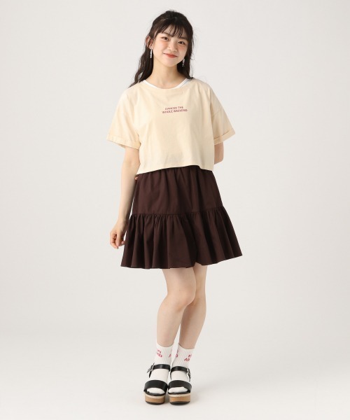 repipi armario(レピピ アルマリオ)の「ティアードミニスカート(スカート・キッズ・ブラック/ピンク/サックスブルー/ブラウン/グレー/チャコールグレー・LARGE/MEDIUM/SMALL)」の9枚目の写真