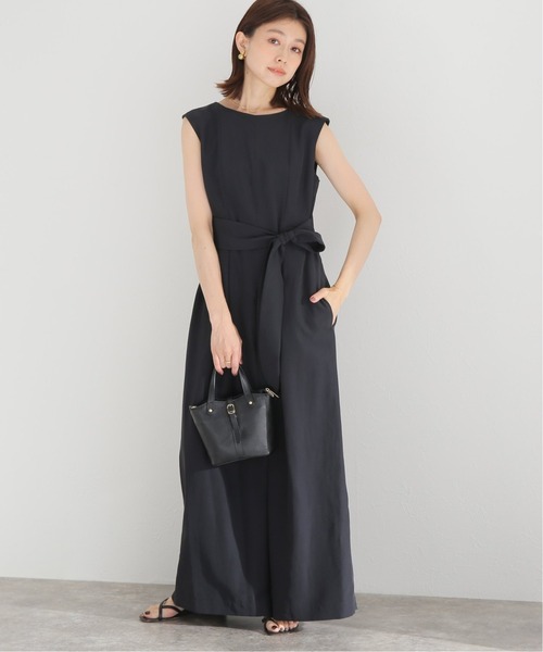 La TOTALITE(ラトータリテ)の「タックデザインオールインワン【手洗い可能】(つなぎ/オールインワン・レディース・ブラック/ブラウン・FREE)」の2枚目の写真