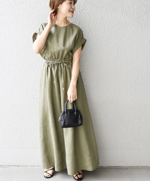 SHIPS（シップス）の「〈手洗い可能〉テレデランドロストワンピース（ワンピース・レディース・ベージュ/ブルー/オリーブ・34/36）」の16枚目の写真