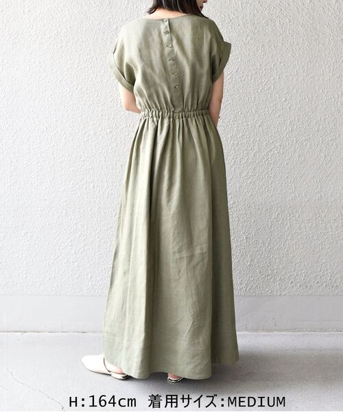 SHIPS（シップス）の「〈手洗い可能〉テレデランドロストワンピース（ワンピース・レディース・ベージュ/ブルー/オリーブ・34/36）」の18枚目の写真