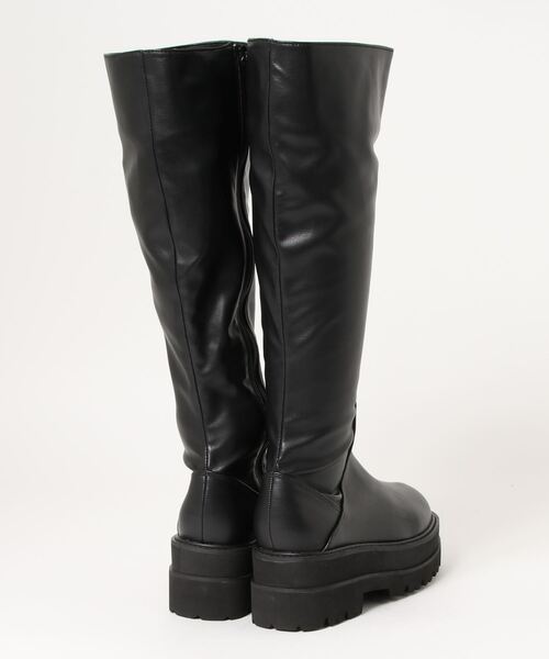 NOFALL(ノーフォール)の「トラックソールロングビガーブーツ(ブーツ・レディース・ブラック/アイボリー・LL/3L/S/M/L)」の3枚目の写真