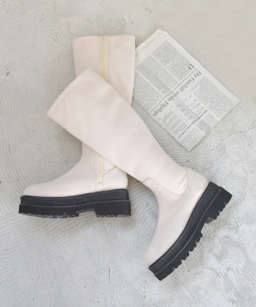 NOFALL(ノーフォール)の「トラックソールロングビガーブーツ(ブーツ・レディース・ブラック/アイボリー・LL/3L/S/M/L)」の15枚目の写真