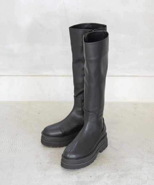 NOFALL(ノーフォール)の「トラックソールロングビガーブーツ(ブーツ・レディース・ブラック/アイボリー・LL/3L/S/M/L)」の14枚目の写真