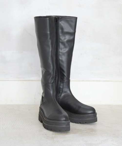 NOFALL(ノーフォール)の「トラックソールロングビガーブーツ(ブーツ・レディース・ブラック/アイボリー・LL/3L/S/M/L)」の13枚目の写真