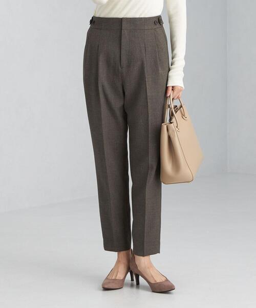 green label relaxing（グリーンレーベルリラクシング）の「シャーク テーパード パンツ -ウォッシャブル- -ストレッチ- -防シワ-（スラックス・レディース・モカ/ダークグレー・38/40/42/44/46/34/36）」の13枚目の写真