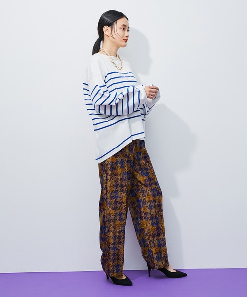 ADAM ET ROPE'（アダムエロペ）の「【セットアップ対応】千鳥ジャガードプリントパンツ（その他パンツ・レディース・ベージュ系その他・36/38）」の3枚目の写真