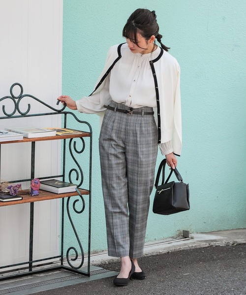 Honeys（ハニーズ）の「チェックテーパードパンツ（その他パンツ・レディース・ベージュ×ブラック/ベージュ系その他/ブラウン系その他/グレー系その他・LL/S/M/L）」の10枚目の写真