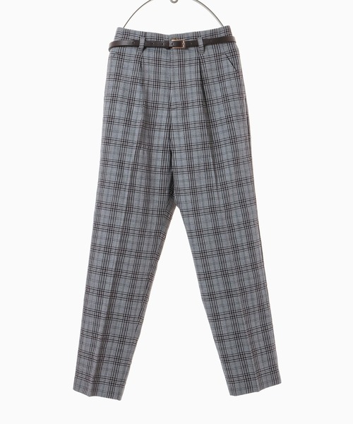 Honeys（ハニーズ）の「チェックテーパードパンツ（その他パンツ・レディース・ベージュ×ブラック/ベージュ系その他/ブラウン系その他/グレー系その他・LL/S/M/L）」の9枚目の写真