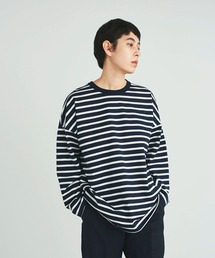 UNDECORATED | UNDECORATED アンデコレイテッド / Giza Cotton Border L/S T-Shirt ギザ コットン ボーダー オーバーサイズ長袖Tシャツ / UDS22106(Tシャツ/カットソー)