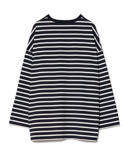 UNDECORATED（アンデコレイテッド）の「UNDECORATED アンデコレイテッド / Giza Cotton Border L/S T-Shirt ギザ コットン ボーダー オーバーサイズ長袖Tシャツ / UDS22106（Tシャツ/カットソー・メンズ・ホワイト/ネイビー・1/2/3/0）」の8枚目の写真