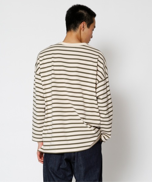 UNDECORATED（アンデコレイテッド）の「UNDECORATED アンデコレイテッド / Giza Cotton Border L/S T-Shirt ギザ コットン ボーダー オーバーサイズ長袖Tシャツ / UDS22106（Tシャツ/カットソー・メンズ・ホワイト/ネイビー・1/2/3/0）」の16枚目の写真