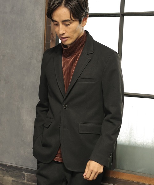 UNION STATION（ユニオンステーション）の「【セットアップ対応】エアリーフラノジャケット（テーラードジャケット・メンズ・ブラック/グレイッシュベージュ/チャコール・LL/S/M/L）」の2枚目の写真