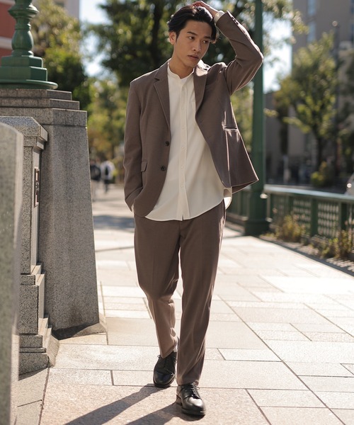 UNION STATION（ユニオンステーション）の「【セットアップ対応】エアリーフラノジャケット（テーラードジャケット・メンズ・ブラック/グレイッシュベージュ/チャコール・LL/S/M/L）」の16枚目の写真