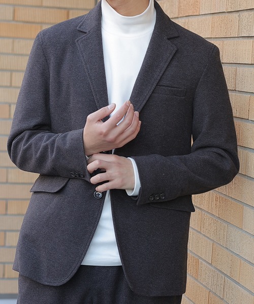 UNION STATION（ユニオンステーション）の「【セットアップ対応】エアリーフラノジャケット（テーラードジャケット・メンズ・ブラック/グレイッシュベージュ/チャコール・LL/S/M/L）」の10枚目の写真