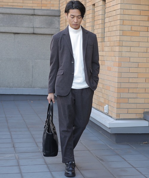 UNION STATION（ユニオンステーション）の「【セットアップ対応】エアリーフラノジャケット（テーラードジャケット・メンズ・ブラック/グレイッシュベージュ/チャコール・LL/S/M/L）」の9枚目の写真