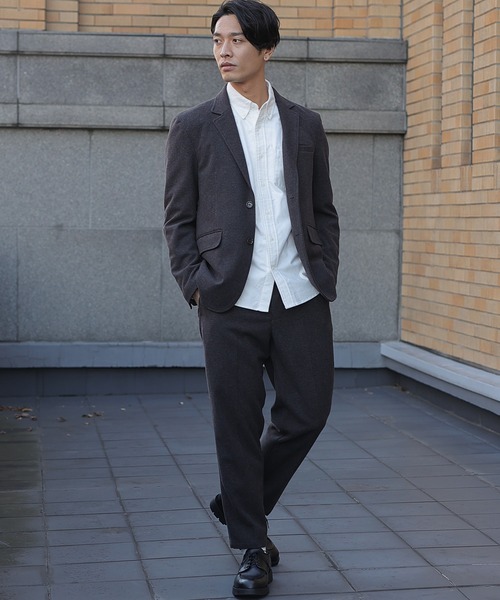 UNION STATION（ユニオンステーション）の「【セットアップ対応】エアリーフラノジャケット（テーラードジャケット・メンズ・ブラック/グレイッシュベージュ/チャコール・LL/S/M/L）」の8枚目の写真