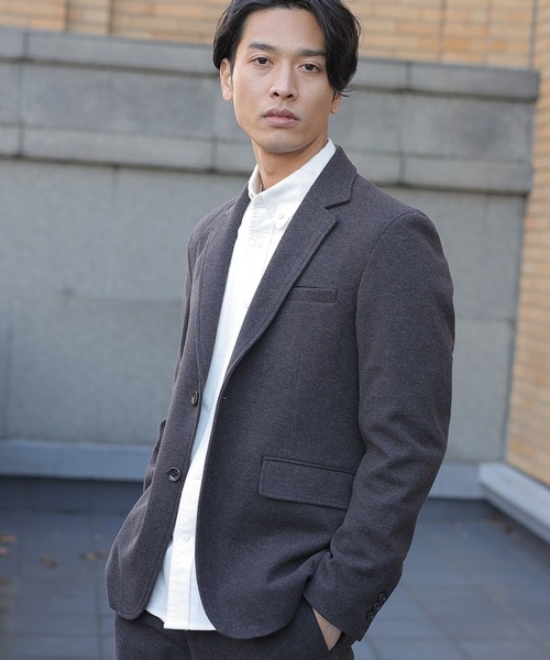 UNION STATION（ユニオンステーション）の「【セットアップ対応】エアリーフラノジャケット（テーラードジャケット・メンズ・ブラック/グレイッシュベージュ/チャコール・LL/S/M/L）」の6枚目の写真