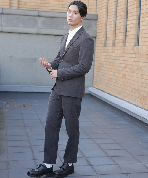 UNION STATION（ユニオンステーション）の「【セットアップ対応】エアリーフラノジャケット（テーラードジャケット・メンズ・ブラック/グレイッシュベージュ/チャコール・LL/S/M/L）」の4枚目の写真