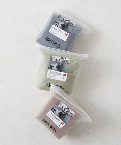 HANES(ヘインズ)の「【Hanes/ヘインズ】ソフトジャカードボタンレスカーディガン(カーディガン/ボレロ・レディース・オリーブ/ブラック/ブラウン・FREE)」の4枚目の写真