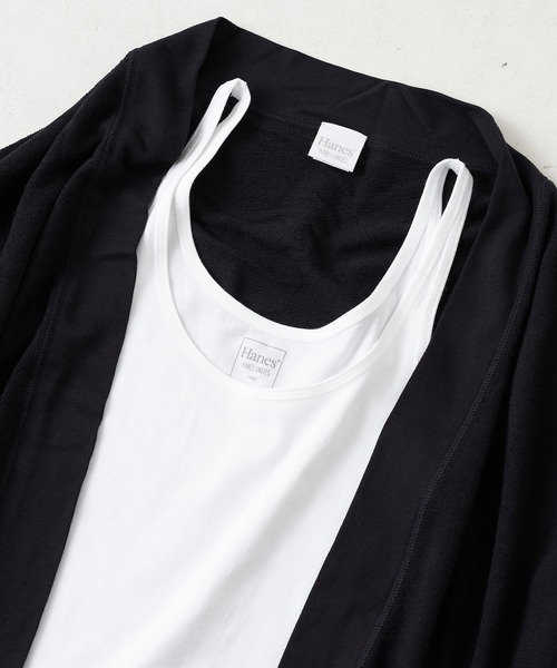 HANES(ヘインズ)の「【Hanes/ヘインズ】ソフトジャカードボタンレスカーディガン(カーディガン/ボレロ・レディース・オリーブ/ブラック/ブラウン・FREE)」の7枚目の写真