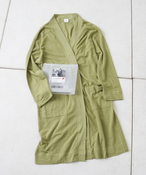 HANES(ヘインズ)の「【Hanes/ヘインズ】ソフトジャカードボタンレスカーディガン(カーディガン/ボレロ・レディース・オリーブ/ブラック/ブラウン・FREE)」の10枚目の写真