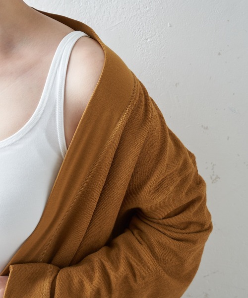 HANES(ヘインズ)の「【Hanes/ヘインズ】ソフトジャカードボタンレスカーディガン(カーディガン/ボレロ・レディース・オリーブ/ブラック/ブラウン・FREE)」の19枚目の写真