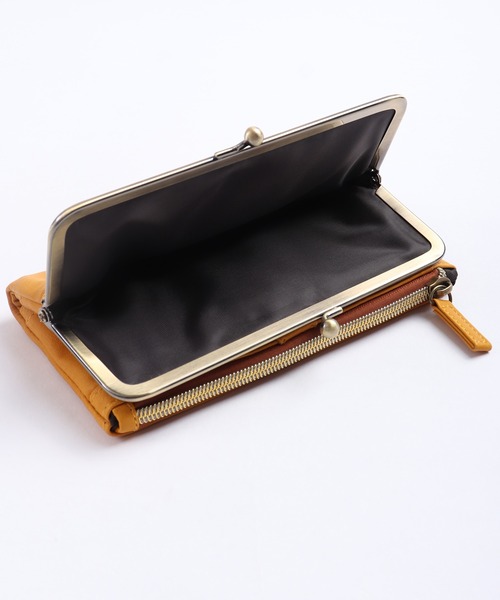 FUNALIVE（ファンアライブ）の「propellerheads 合皮がま口2つ折ロングウォレット（財布・レディース・ブラック/カーキ/ピンク/オレンジ/ブルー/マスタード/キャメル・FREE）」の10枚目の写真