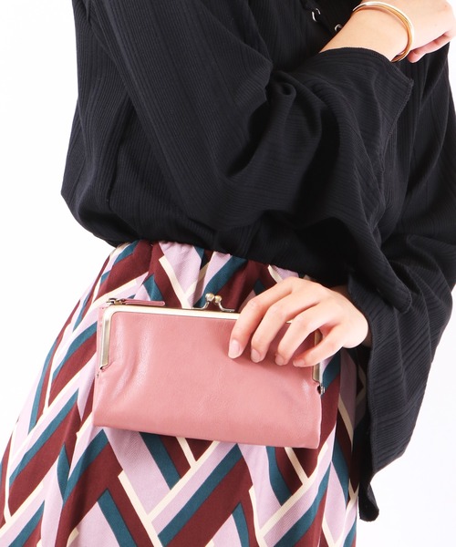 FUNALIVE（ファンアライブ）の「propellerheads 合皮がま口2つ折ロングウォレット（財布・レディース・ブラック/カーキ/ピンク/オレンジ/ブルー/マスタード/キャメル・FREE）」の20枚目の写真