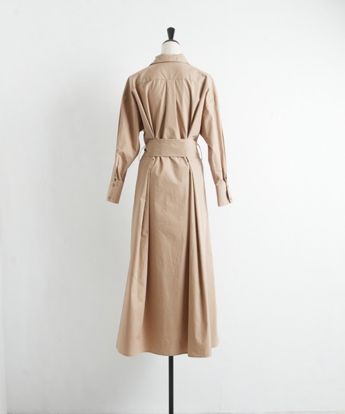 &. NOSTALGIA（アンドドットノスタルジア）の「ウエストタックシャツワンピ（シャツワンピース・レディース・ブラック/ベージュ・FREE）」の14枚目の写真