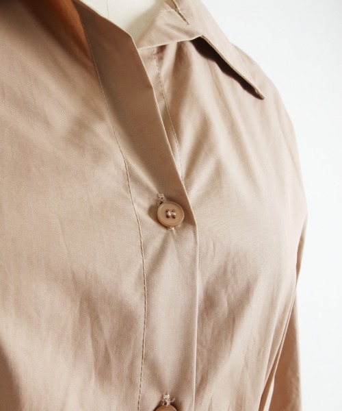 &. NOSTALGIA（アンドドットノスタルジア）の「ウエストタックシャツワンピ（シャツワンピース・レディース・ブラック/ベージュ・FREE）」の18枚目の写真