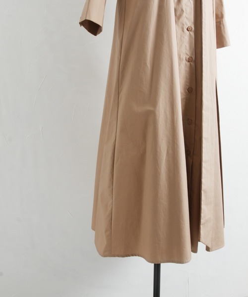 &. NOSTALGIA（アンドドットノスタルジア）の「ウエストタックシャツワンピ（シャツワンピース・レディース・ブラック/ベージュ・FREE）」の15枚目の写真