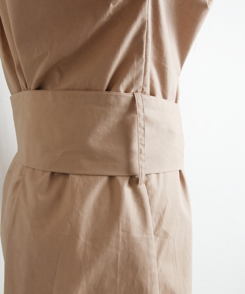 &. NOSTALGIA（アンドドットノスタルジア）の「ウエストタックシャツワンピ（シャツワンピース・レディース・ブラック/ベージュ・FREE）」の12枚目の写真