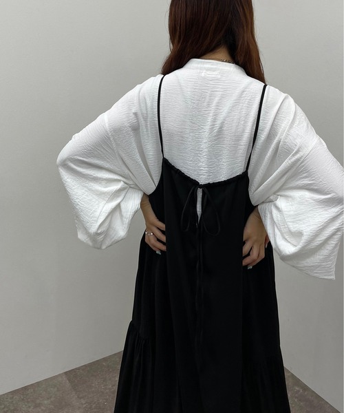 apres jour mignon(アプレジュールミニョン)の「サイドギャザーキャミワンピース【ZOZOTOWN限定アイテム】(ワンピース・レディース・グリーン/ブラック/その他・フリー/X-LARGE)」の7枚目の写真