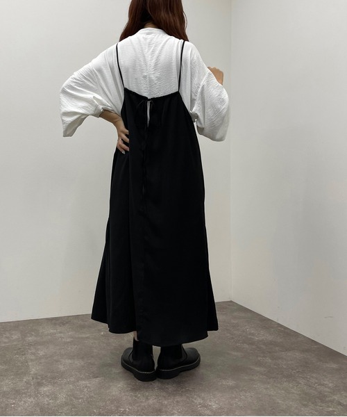 apres jour mignon(アプレジュールミニョン)の「サイドギャザーキャミワンピース【ZOZOTOWN限定アイテム】(ワンピース・レディース・グリーン/ブラック/その他・フリー/X-LARGE)」の10枚目の写真