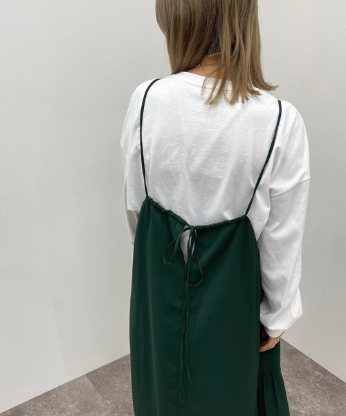 apres jour mignon(アプレジュールミニョン)の「サイドギャザーキャミワンピース【ZOZOTOWN限定アイテム】(ワンピース・レディース・グリーン/ブラック/その他・フリー/X-LARGE)」の13枚目の写真