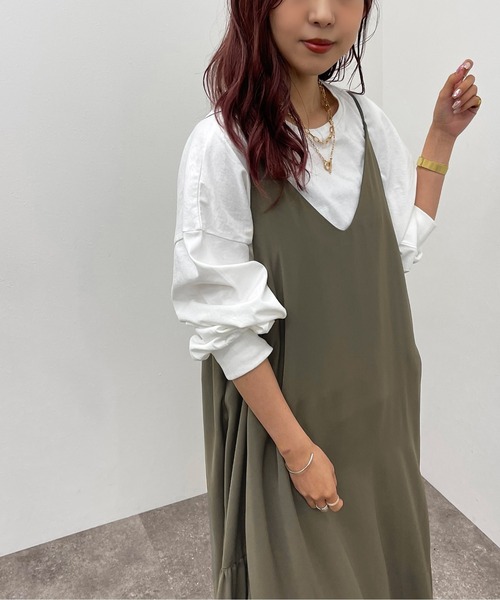 apres jour mignon(アプレジュールミニョン)の「サイドギャザーキャミワンピース【ZOZOTOWN限定アイテム】(ワンピース・レディース・グリーン/ブラック/その他・フリー/X-LARGE)」の19枚目の写真