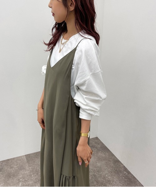 apres jour mignon(アプレジュールミニョン)の「サイドギャザーキャミワンピース【ZOZOTOWN限定アイテム】(ワンピース・レディース・グリーン/ブラック/その他・フリー/X-LARGE)」の20枚目の写真