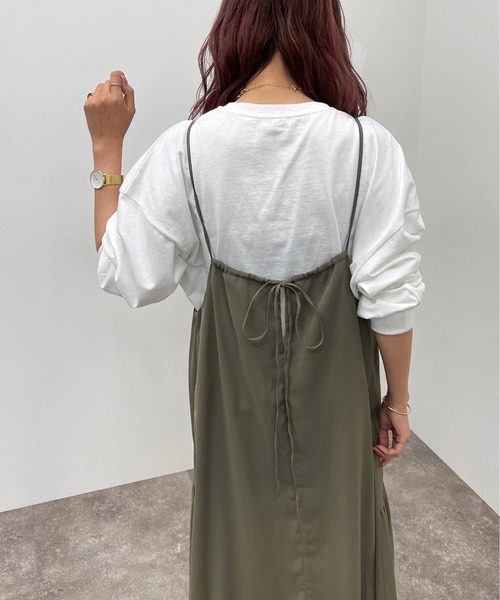 apres jour mignon(アプレジュールミニョン)の「サイドギャザーキャミワンピース【ZOZOTOWN限定アイテム】(ワンピース・レディース・グリーン/ブラック/その他・フリー/X-LARGE)」の22枚目の写真