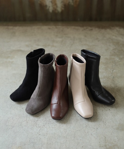 SESTO（セスト）の「スクエアトゥストレッチショートブーツ（ブーツ・レディース・ブラック/グレー/ブラウン/ブラック系その他/アイボリー・LL/M/L/3L/S）」の13枚目の写真
