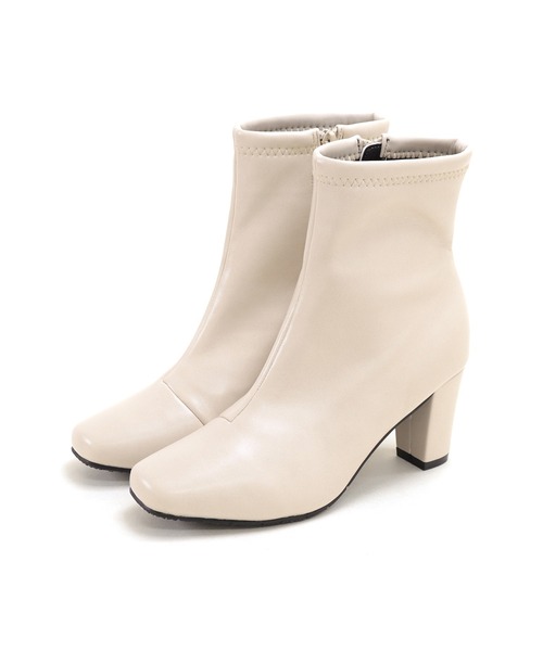 SESTO（セスト）の「スクエアトゥストレッチショートブーツ（ブーツ・レディース・ブラック/グレー/ブラウン/ブラック系その他/アイボリー・LL/M/L/3L/S）」の6枚目の写真